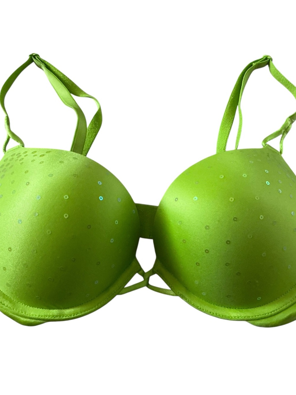 Victoria's Secret Lime Green Sequin Push-Up Bra 32 B